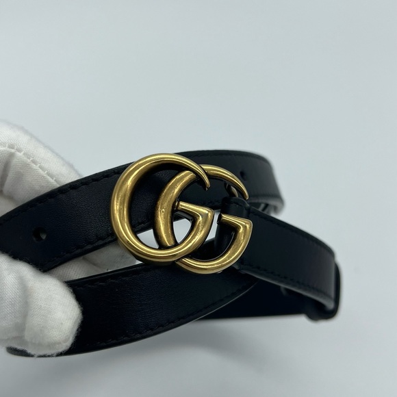 Authentic Gucci Marmont 20mm thin Black leather belt - Picture 4 of 10